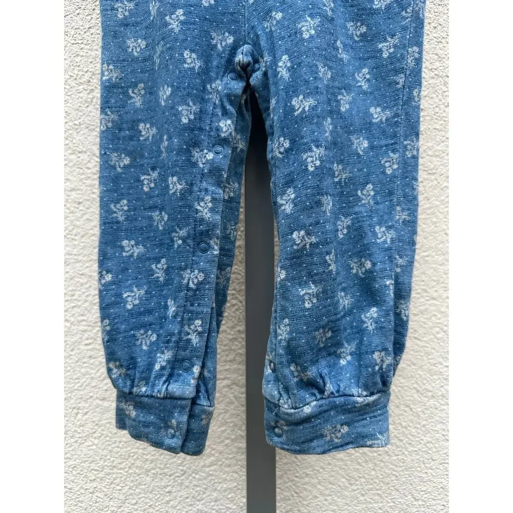 Baby Gap Floral Jumpsuit, Baby Size 18-24mo, Blue Denim Print